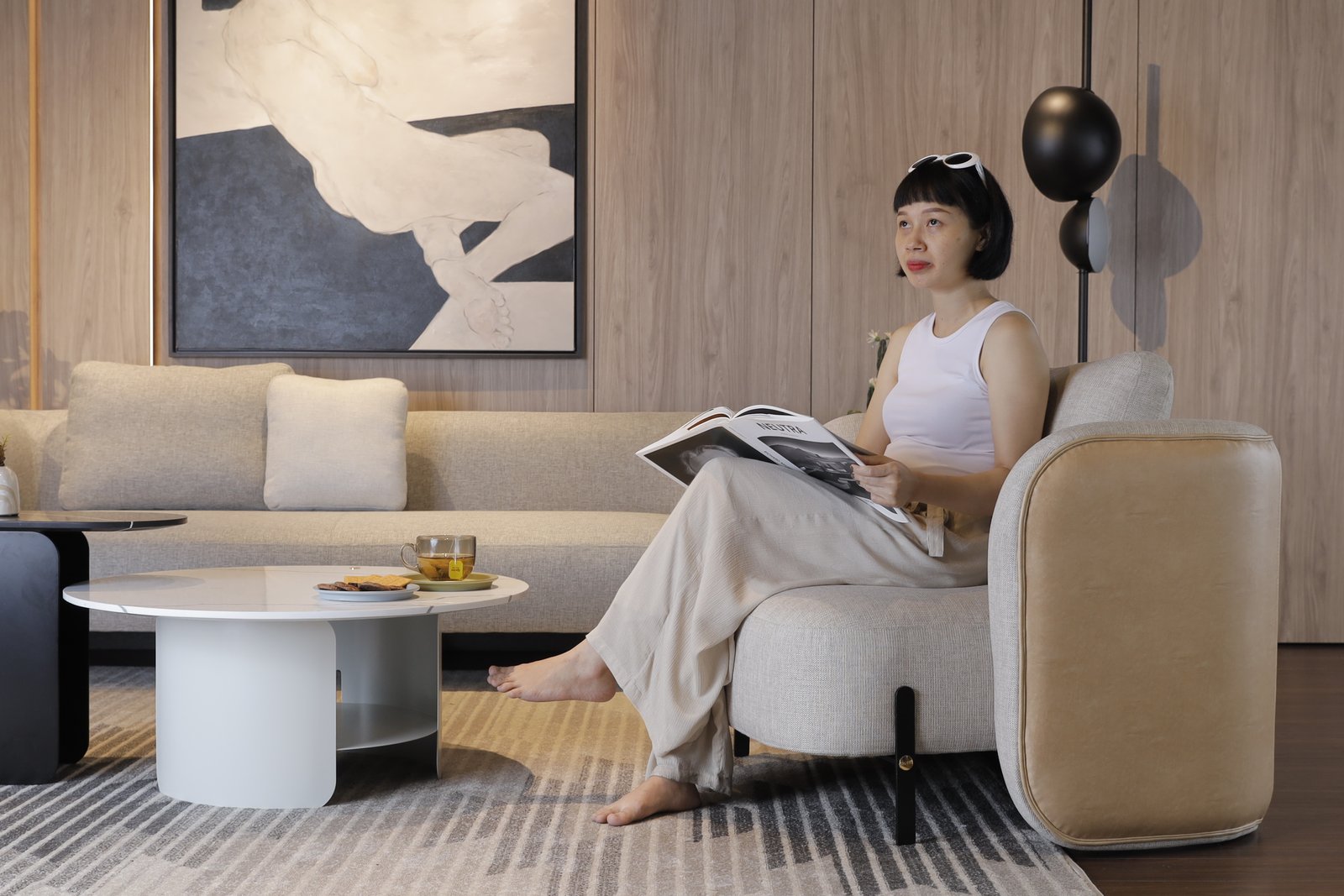 Cách bày trí ghế Sofa đơn cao cấp cho phòng khách ấn tượng