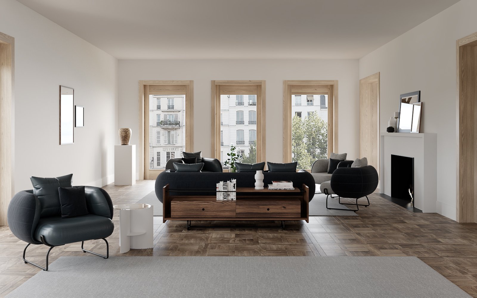 Hug TV Shelf Ver1 – Kệ Tivi Phong cách Bắc Âu, gỗ sồi tối ưu không gian